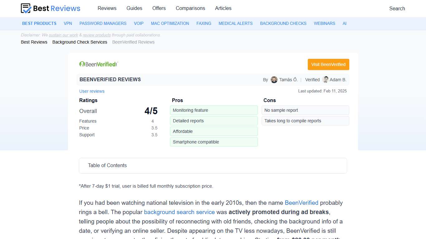 BeenVerified Reviews 2026 by Experts & Users - Best Reviews